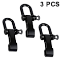 Miniatyrbild 1 av 5: Piao 3 stycken U-format spänne utomhusparaplyrep Armband Tillbehör Justeringsspänne U-format stålspänne Gun Black Suit