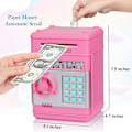 Miniatyrbillede 2 af 5: Adgangskode ATM sparegris, pink+sølv, 13,5*12*19cm