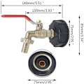 Miniatyrbillede 2 af 5: Ibc-adapter med 1/2&quot; S60x6 messing kugleventil, Ibc havevandtank, udskiftningsventildele med gevind fitting