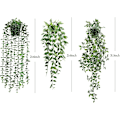Miniatyrbillede 5 af 5: Kunstige hængende planter 3 Pack falske potteplanter til væg Hjem Soveværelse Kontor Indretning