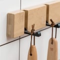 Miniatyrbillede 4 af 5: Piao moderne vægkrog, knagerække i træ Foldbar bambus knage med 4/5 bevægelige kroge til jakker, frakker, tørklæder, håndtasker og mere