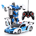Miniatyrbild 1 av 5: Fjärrstyrd bil, 2 i 1 transformerande robotbil, transformerande fjärrkontrollbil med en knapptryckning och transformerande robot, pedagogisk set för barn, B