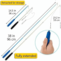 Miniatyrbillede 5 af 5: 12 STK Cat Feather Legetøj, Stick Toy Cat Fiskestang med 2 STK Interaktiv tilbagetrækkelig stang, 10 STK Erstatningsfjer med