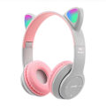 Pikkukuva 1 / 3: Cat Ears LED-vilkkuvalo langattomat kuulokkeet, musiikkipelikorttikuulokkeet (harmaa),