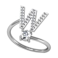 Miniatyrbild 3 av 5: Ring Justerbar Open End Koppar Brev Kvinnor Finger Smycken För Dejting T