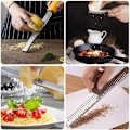 Miniatyrbillede 3 af 5: Manuelt ostejern - Parmesan, Citron, Ingefær, Hvidløg, Muskatnød, Chokolade - Skarpt rustfrit stålblad - Tåler opvaskemaskine