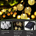 Pikkukuva 3 / 3: Outdoor Solar String Lights 30kpl LED Crystal Ball String Lights, Valokuviot, Joulu, Puut, Puutarha, Patio, Parveke, Lämmin valkoinen Koriste L