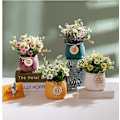 Miniatyrbild 2 av 5: Keramisk suckulentkruka med bambubricka Liten blomkruka Suckulentkruka Kaktusväxt Kruka Blomkruka Presentinnehåll