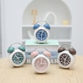 Miniatyrbillede 5 af 5: Metal Mekanisk Klokke til Børn Studerende Digital Silent Night Light Stue Soveværelse Skrivebordsur, Pink, 9 * 5 * 12,5 cm,