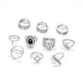 Miniatyrbild 2 av 5: 10st Kvinnor Totem Fjäder Finger Midi Knuckle Rings Set Bohemian Smycken Present