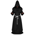 Miniatyrbillede 1 af 2: Voksen munke kappe kappe, munke cosplay kostume Black M