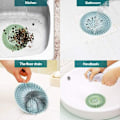 Pikkukuva 5 / 5: Drain Hair Catcher Kestävä silikonihiusloukku imukupeilla Hiustulppa Suihkutyhjennyssuojat Helppo asentaa ja kiinnittää