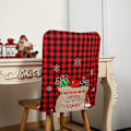 Miniatyrbild 2 av 5: Pack Julstolsöverdrag, Buffalo Plädstolsryggöverdrag, Present Säckmönster Stolskydd Slipcovers för jul