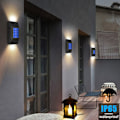 Miniatyrbillede 4 af 5: Indendørs/udendørs væglampe 2 pakke sorte LED-væglamper Vandtæt IP65 Justerbar Lampe Lys Justerbar op og ned Desi