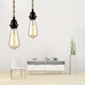 Miniatyrbild 2 av 5: 4,5 m Retro Hamp Rope Chandelier, Retro E27 Sockel med Switch Rope Chandelier, E27 Switch Kabel