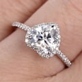 Miniatyrbillede 5 af 5: Kvinder Ring Hjerte Form Rhinestones Smykker Galvanisering Mode Udseende Fingerring til bryllup US 11