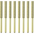 Miniatyrbillede 1 af 5: 8 stk titaniumbelagte diamantslibende motorsavbits elektrisk motorsavfil med høj hårdhed - 4 mm