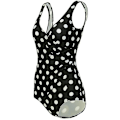 Miniatyrbillede 1 af 3: kvinder Polstret Wrap Badedragt Monokini One Piece Badedragt Badetøj Polka Dot Black M