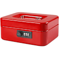 Miniatyrbillede 1 af 4: Lille pengekasse med kombinationslås Holdbar metalkasse med pengebakke Sort, 7,87 X 6,3 X 3,35 tommer Red