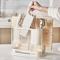 Miniatyrbild 4 av 5: Skärhållare Vacker form Transparent Synlig design Utrymmesbesparande Plast Kök Skärbräda Organizer med ätpinnehållare Daglig användning