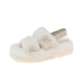 Miniatyrbild 2 av 3: Stor storlek Tjocksulade bomullstofflor för dam utomhustofflor Mjuk botten Hemma Fluffiga tofflor Brown 37