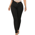 Miniatyrbild 1 av 3: Skinny High Waist Stretch Jeans för kvinnor Black 2XL