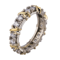Miniatyrbillede 1 af 3: Udsøgt dobbeltfarve X-ring platinbelagt rhinestone smykketilbehør til kvinder US 6