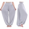 Miniatyrbillede 1 af 2: Yogabukser med brede ben til kvinder Light Gray 2XL