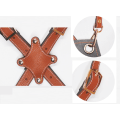 Miniatyrbild 2 av 4: Mode jeansförkläde, arbetskläder förkläde (Cross brown bälte canvas dubbelsidig gul-brun),