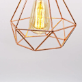 Miniatyrbillede 5 af 5: Metal diamantform pendel lysekrone moderne E27 loftslampe til soveværelset stue bar rose - rosa guld