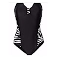 Miniatyrbillede 4 af 5: plus Størrelse Kvinder Zebra Print Monokini Badedragt Svømmekostume Strandtøj 2XL