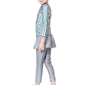 Miniatyrbild 2 av 4: 3st/ set Modest Burkini Badkläder Barn Flickor Muslimska Islamiska Cap Strandkläder Grey 7-8 Years