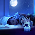 Miniatyrbild 4 av 5: LC-1169 svart bakgrund färgglad touch + 16 färger fjärrkontroll unicorn serie 3D nattljus touch fjärrkontroll co