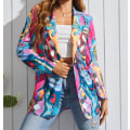 Miniatyrbillede 2 af 4: Blazer med tryk til kvinder Pink S