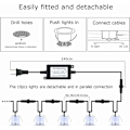 Miniatyrbillede 3 af 5: 12V/IP67 vandtæt LED gulvlampe, forsænket gulvlampe, varm hvid, 3200K, 10 STK