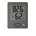 Miniatyrbillede 1 af 5: Indetemperatur og hygrometer, sort kabinet