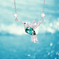 Pikkukuva 2 / 4: Naisten persoonallisuus Diamond Studded Hummingbird Chain Bird Fly kaulakoru
