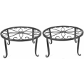 Miniatyrbillede 1 af 5: Blomsterskammel plantestativ, retrodesign, metal, rund, smedejern, urtepottestander, urtepottestand i metal, urtepotte