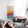Pikkukuva 2 / 5: Makrame seinäteline Makuuhuone Olohuone Seinäteline kudottu kuvakudos Boho Decor koristelu köysi tapettia (väri: mult