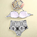 Miniatyrbild 4 av 5: kvinnor High Waist Bikini Set Push Up Vadderad BH Baddräkt Baddräkt Strandkläder S