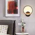 Miniatyrbillede 2 af 5: LED væglampe soveværelse sengelampe ganglampe dekorativ lampe (sort rundt varmt lys 220V)，til indendørs og udendørs