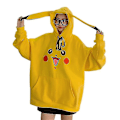 Miniatyrbillede 1 af 4: Elf Pikachu Sweatshirt Hættejakke Løs yellow m
