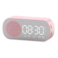 Bluetooth Högtalarklocka Multifunktionell Smart Digital Spegel Väckarklocka för Hem Skola Kontor Engelsk Version Z7 Rosa