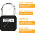 Miniatyrbillede 3 af 5: Smart Time Lock Max 99 timers tidslås med LCD-skærm Usb genopladelig sikkerhedshængelås Kraftig metal elektronisk timerlås (sort)