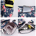 Miniatyrbild 5 av 5: Casual Nylon Blommig Axelväska För Kvinnor Crossbody Bag Messenger Bags Resehandväskor med justerbar rem Vattentät A916-342 F