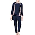 Miniatyrbild 1 av 3: 3st/ set Modest Burkini Badkläder Barn Flickor Muslimska Islamiska Cap Strandkläder Navy Blue 3-4 Years