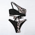 Pikkukuva 4 / 5: naiset Leopard One Olkapäällä Pehmustetut set Uimapuku Nauhanauha Uima-asut Rantavaatteet S