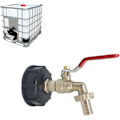 Miniatyrbillede 1 af 5: Ibc-adapter med 1/2&quot; S60x6 messing kugleventil, Ibc havevandtank, udskiftningsventildele med gevind fitting
