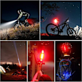 Miniatyrbillede 5 af 5: Cykellygte, USB genopladeligt cykellys med speedometer Cykelcomputer LED-cykellygte foran og bag kraftigt lys til MT