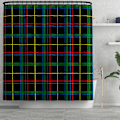 Pikkukuva 3 / 5: Klassinen ruudullinen printed suihkuverho WC-lattiamatto Suihkuverho neljäosainen set, A05,